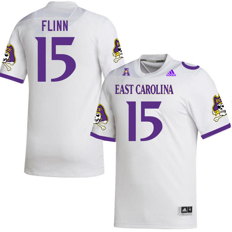 Men #15 Alex Flinn ECU Pirates 2023 College Football Jerseys Stitched-White